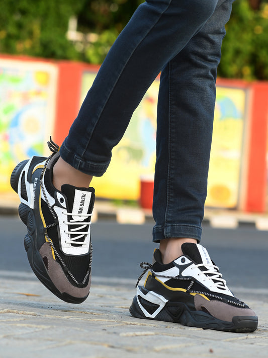 Men’s Chunky Black & White Statement Sneakers
