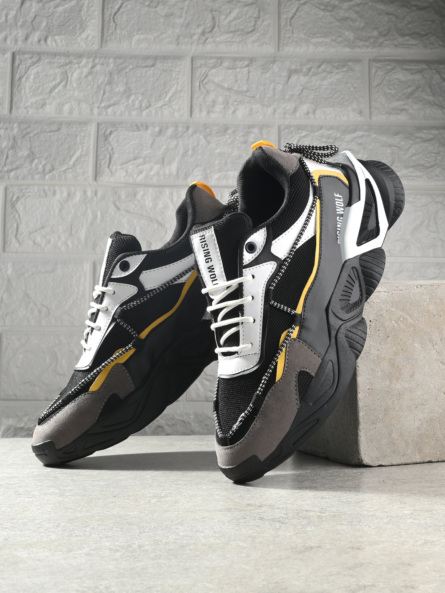Men’s Chunky Black & White Statement Sneakers