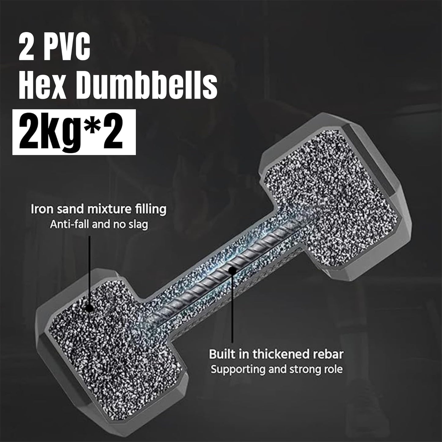 BEAX 2kg PVC Dumbbell Set Made in Germany