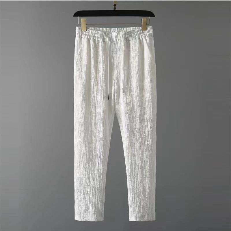 Men’s White Crinkled Cotton Co-Ord Set – Half Sleeves | Collar Neck | Casual Wear