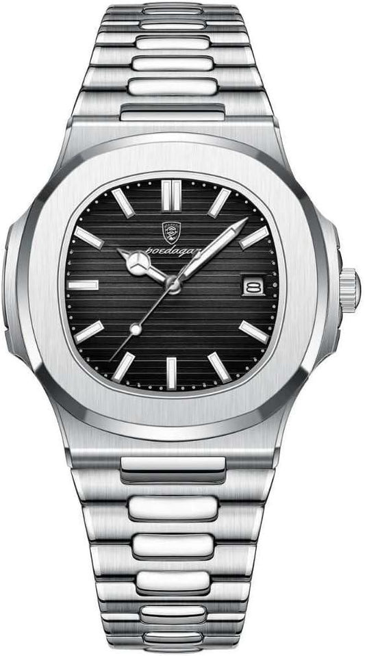 Luxury-Inspired Stainless Steel Watch – Elegant Minimalist Design for Men