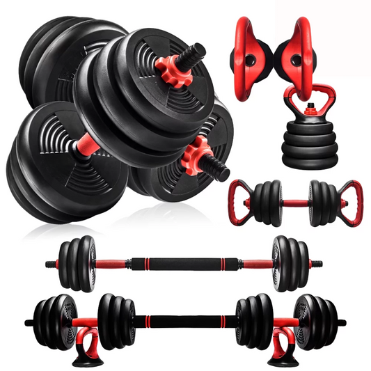 Burnlab 6-in-1 Adjustable Weight Training Kit: Dumbbells, Kettlebells & Barbells - 2kg Total Weight