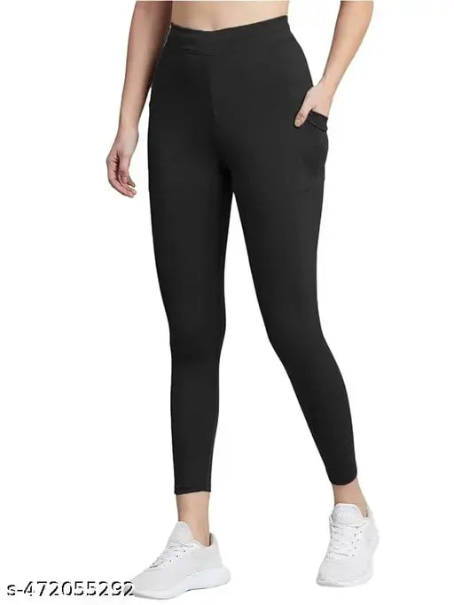 High-Waist Yoga Pants with Side Pockets – Women’s Stretchable Activewear